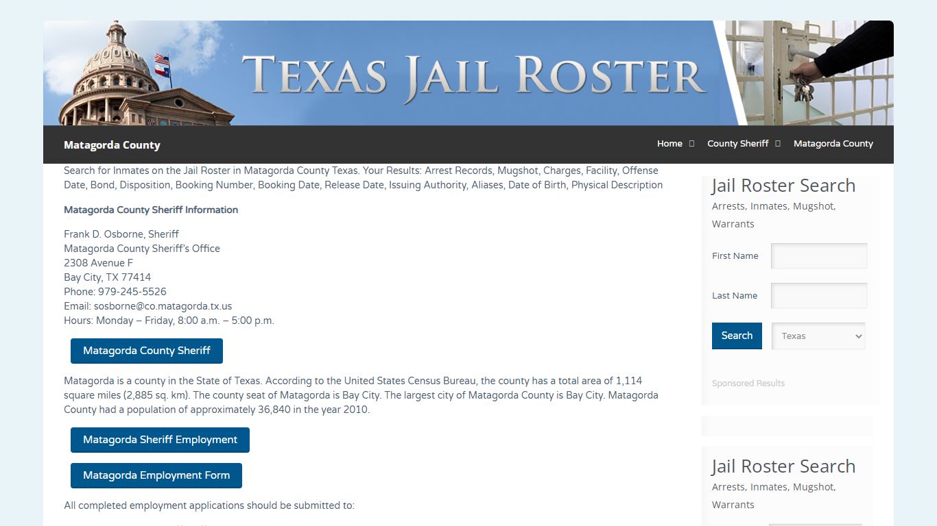 Matagorda County | Jail Roster Search