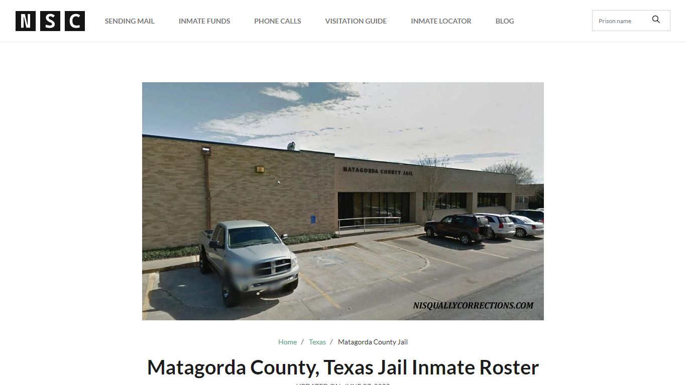 Matagorda County, Texas Jail Inmate Roster